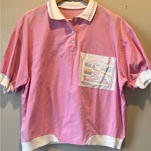 Post Card Collared Tshirt Grannycore Cutsie Vintage Handmade